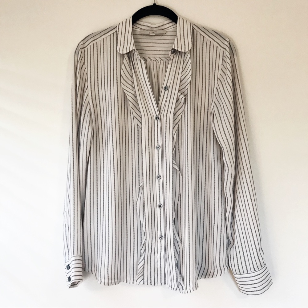 Loft Ruffle Front Blouse
